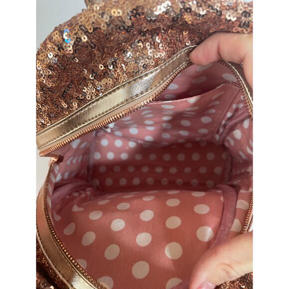 Loungefly Disney Parks Minnie Mouse Sequin Mini Backpack – Rose Gold, - Picture 5 of 5